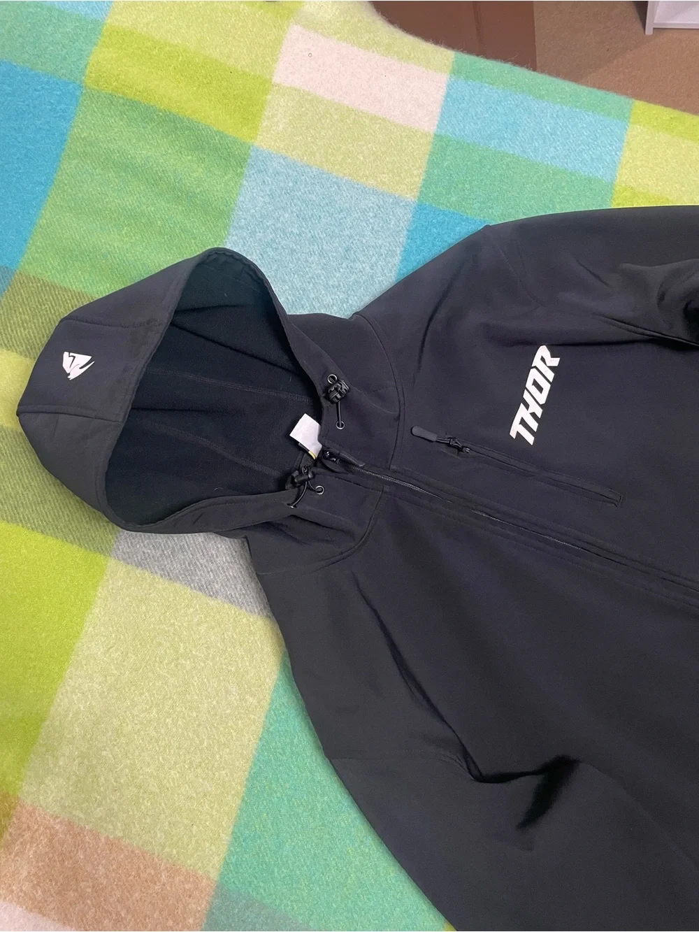 thor Black Hooded Performance Softshell Jacket